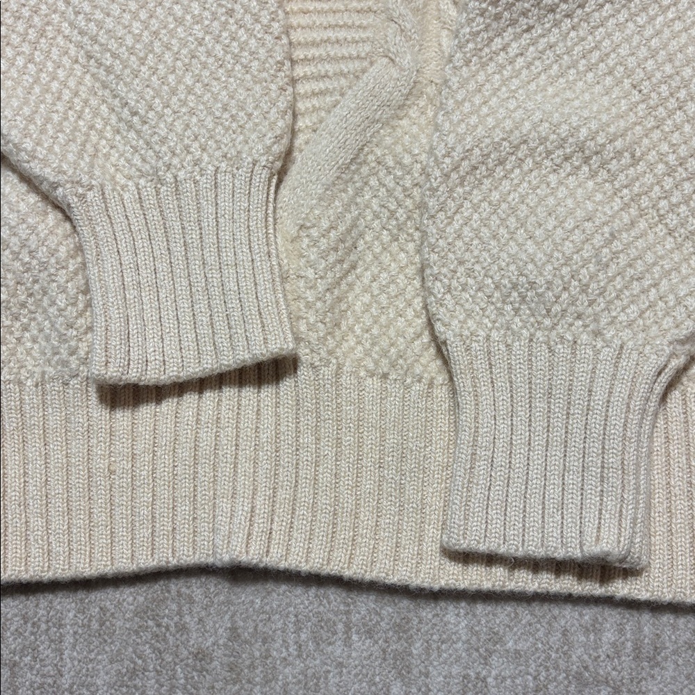 Vintage Courreges Paris Wool and Silk sweater Large 12/14 Cream made in France - Picture 3 of 5